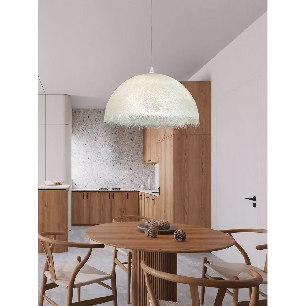 Netlighting Lalu 60cm Dome Pendant Ceiling Light in White with E27 Socket – 2