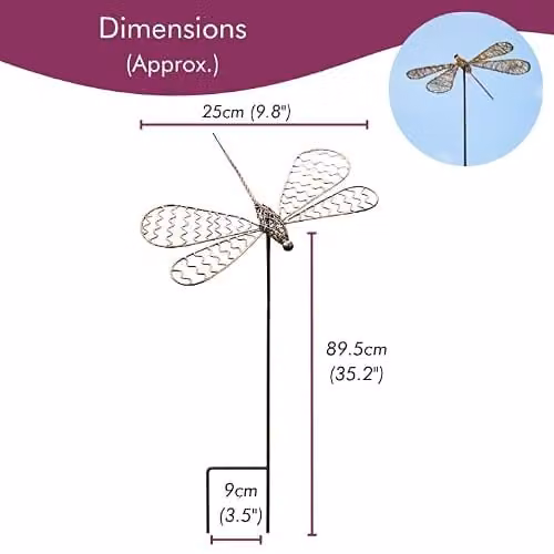 Paper High Metal Dragonfly Garden Stake Decoration in Copper and Bronze – 3