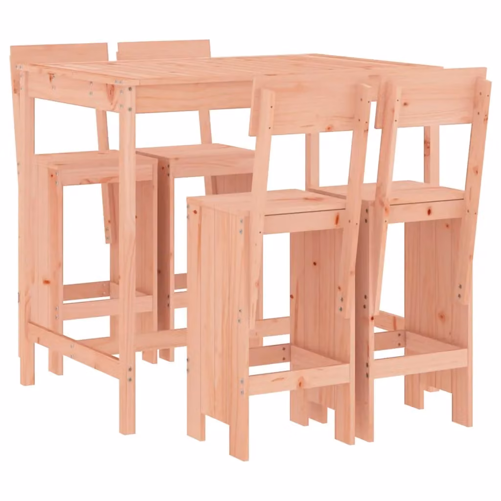 Berkfield Home 5 Piece Garden Bar Set in Brown Solid Douglas Wood – 2
