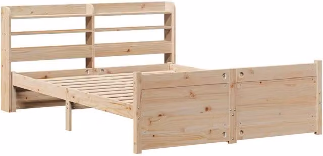 Berkfield Home Beautiful Bed Frame with Headboard in Beige, W/D/H: 135 x 190 x 82 cm – 1