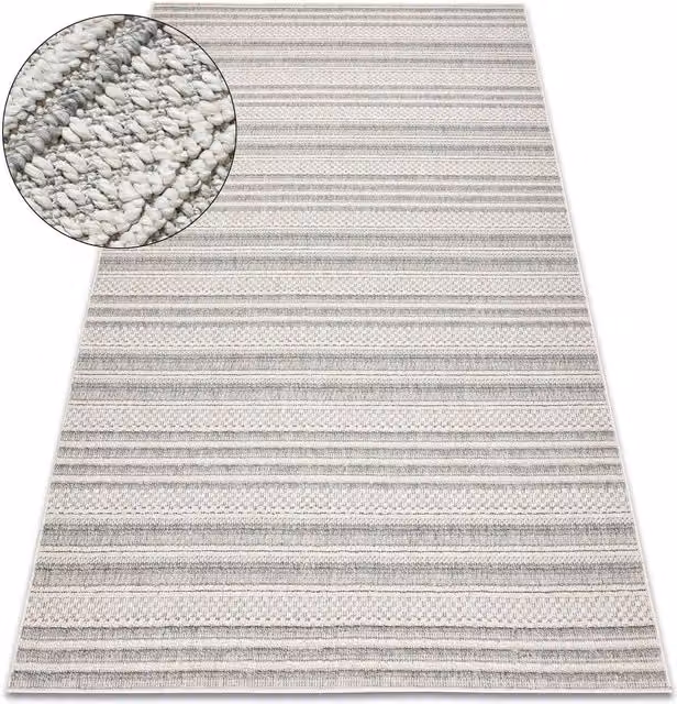 RugsX Origi Grey Geometric Rectangular Flat Weave Rug, W: 60 cm x L: 100 cm