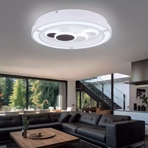 Netlighting Kolli White LED Semi Ceiling Light with Remote Control and Dimmable CCT Settings – 4