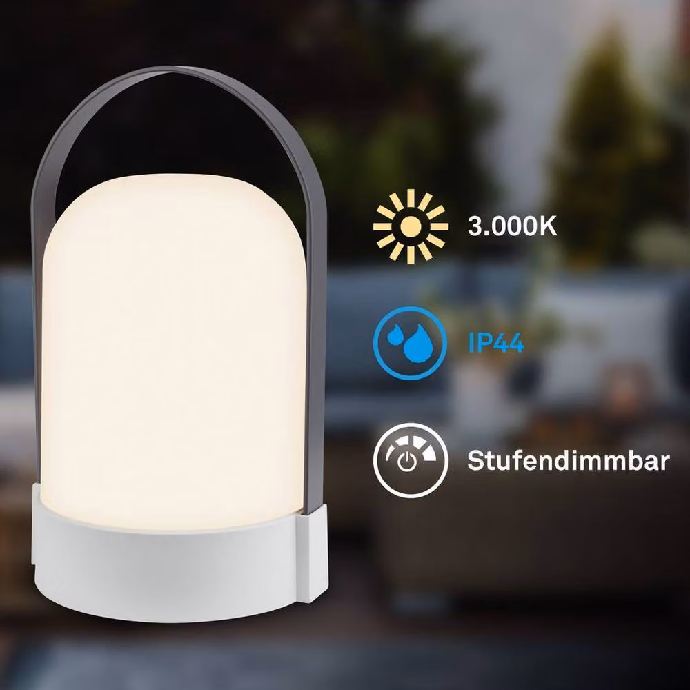 Briloner Rechargeable Dimmable LED Table Lamp, Grey Anthracite, W/D/H: 14.5 x 13.5 x 24 cm – 3