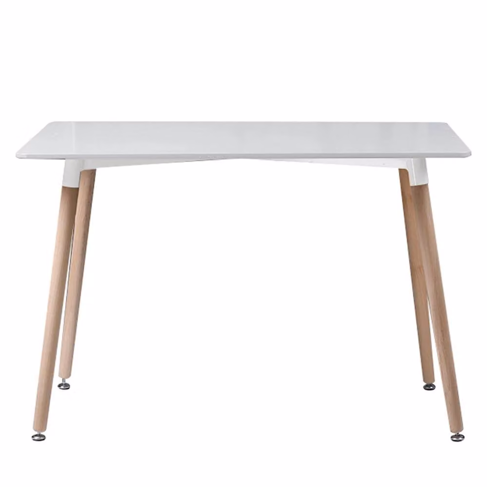 Nordara White Scandinavian Style Rectangular Dining Table with Wooden Legs – 3