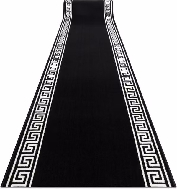 RugsX Bcf Morad Black Rectangular Runner, W: 60 cm, L: 220 cm – 1