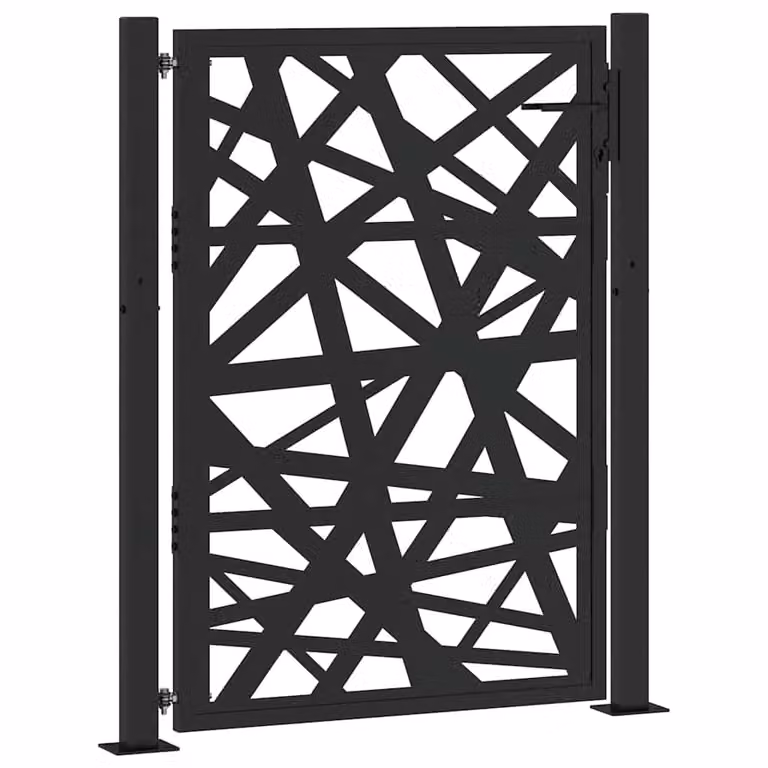 Berkfield Steel Garden Gate in Black, W: 105 cm, H: 130 cm