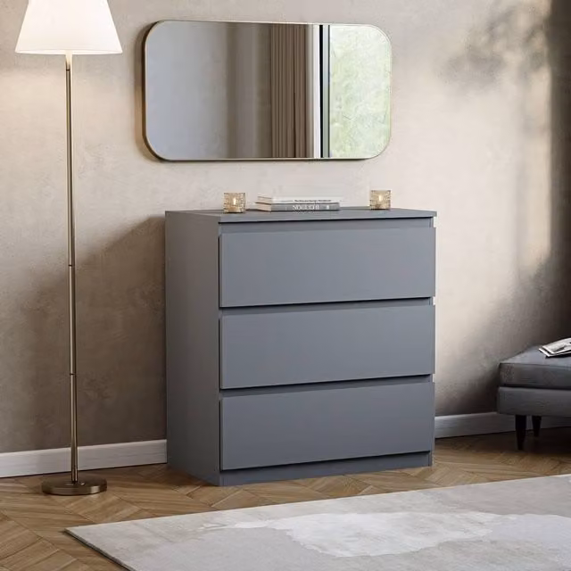 HD Designs Denver 3 Drawer Chest of Drawers in Grey