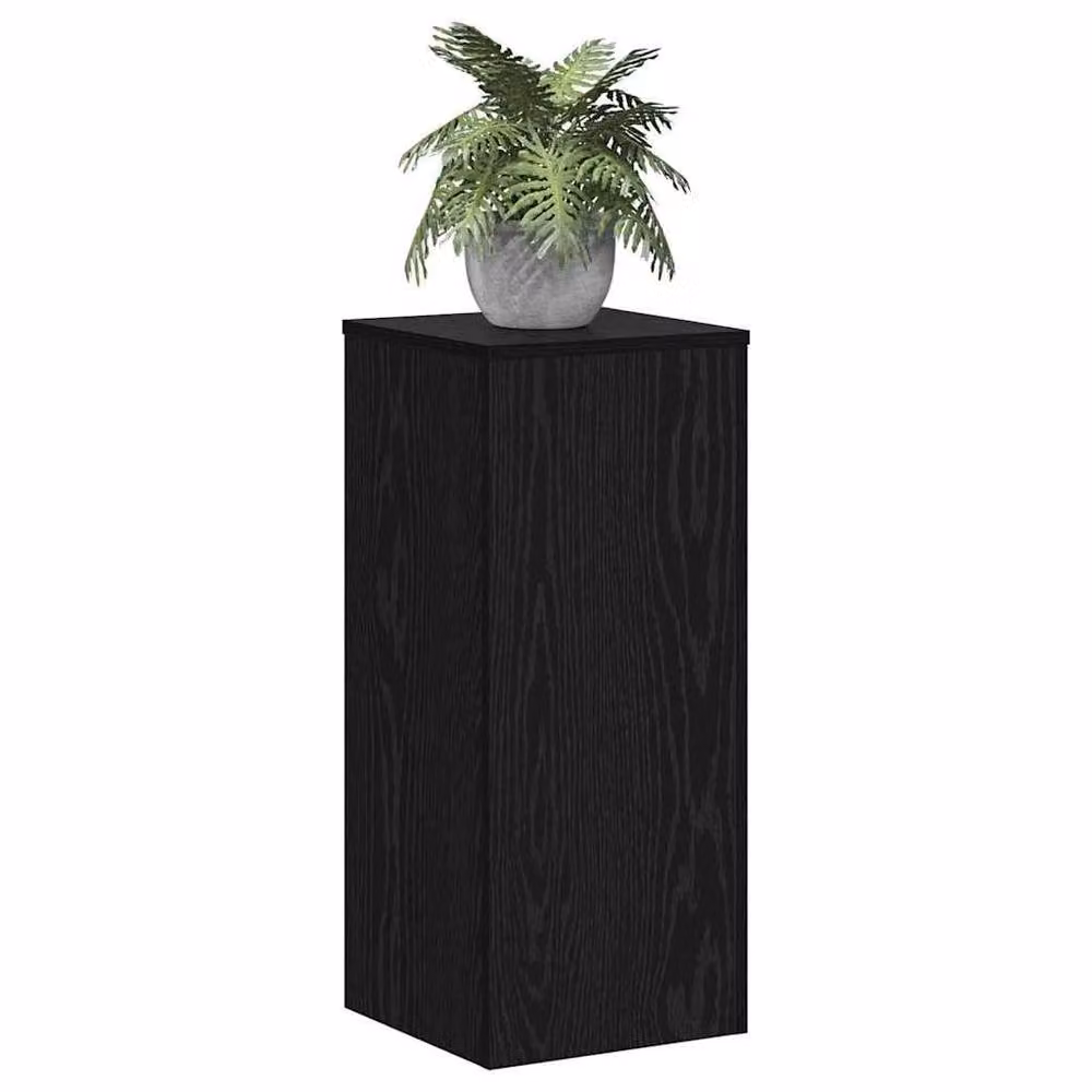 Berkfield Home Set of 2 Minimalist Black Oak Plant Stands, W/D/H: 30 x 30 x 70 cm – 3