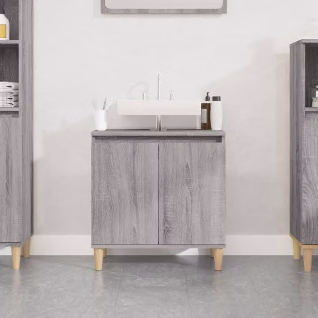 Berkfield Home Grey Sonoma Sink Cabinet W/D/H: 58 x 33 x 60 cm – 1
