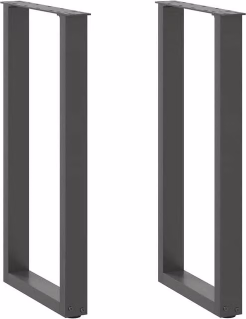 Berkfield Home U-Shaped Steel Coffee Table Legs, 2 Pieces, Anthracite and Black, W: 28 cm, H: 72-73 cm