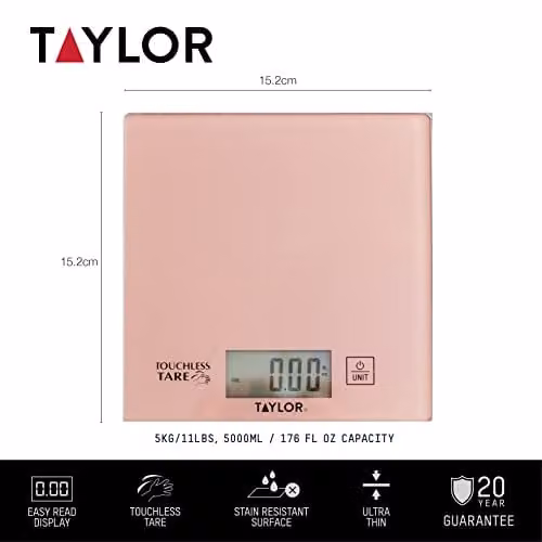 Taylor 3-Piece Gold Kitchen Measuring Set with Digital Display and Tare Function – 2