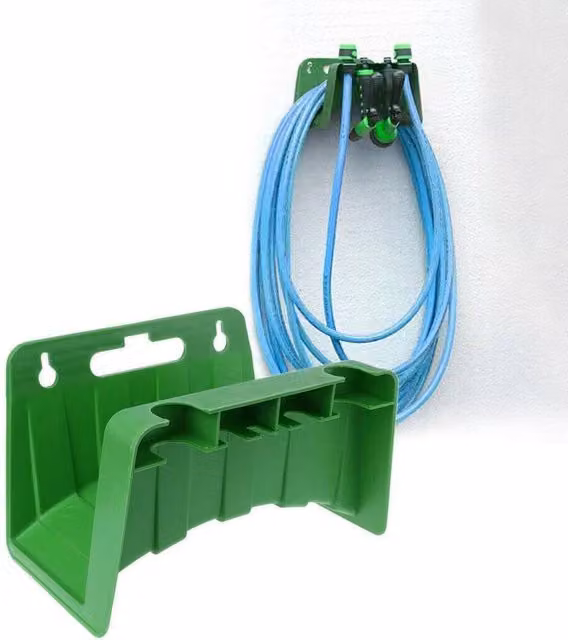 FLAVORA Wall Mounted Garden Hose Pipe Hanger and Cable Tidy in Green