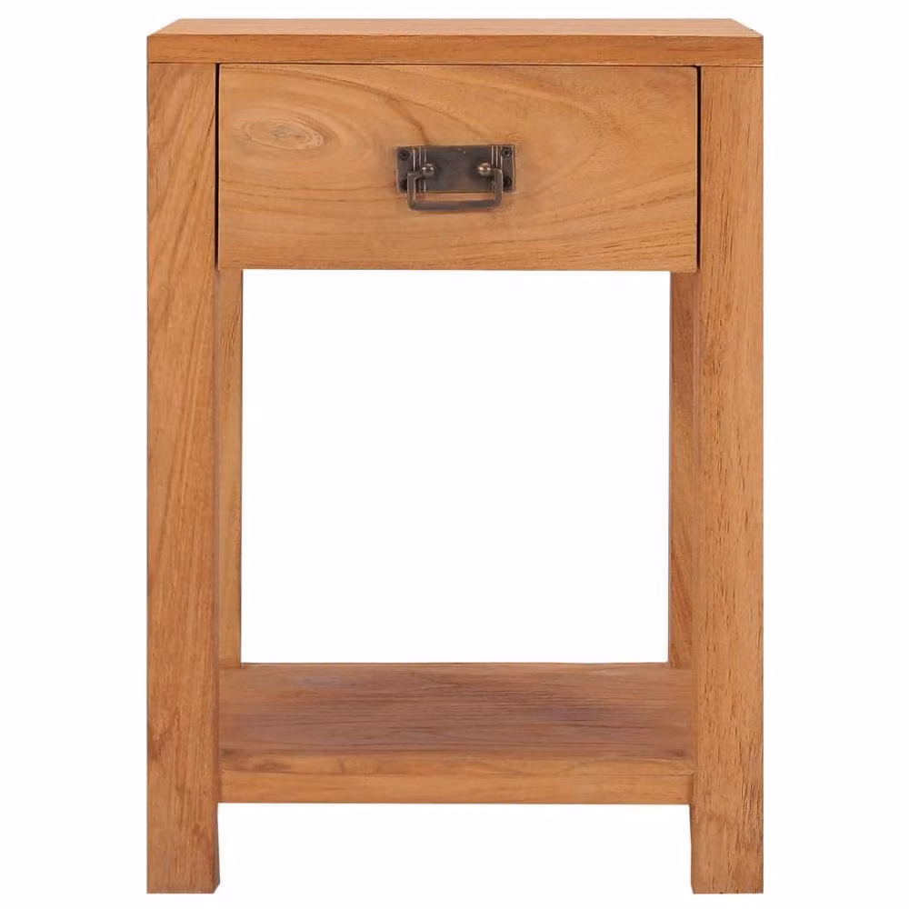 Berkfield Home Solid Teak Wood Bedside Cabinet in Brown, W/D/H: 35 x 35 x 50 cm – 2