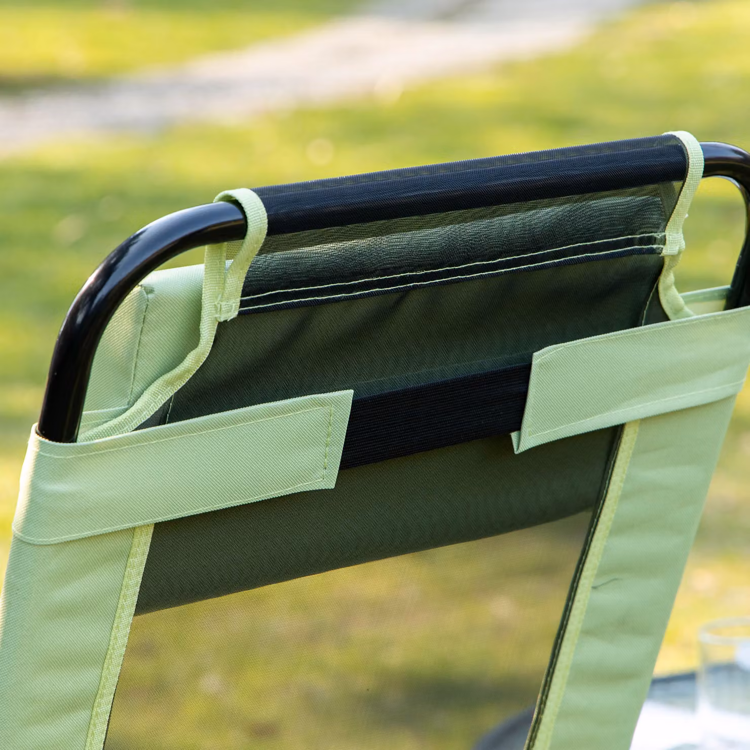 Outsunny Set of 2 Green Metal Outdoor Patio Chaise Lounge Chairs with Adjustable Backrest and Armrests – 4