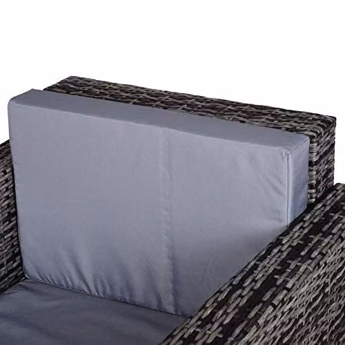 Outsunny Modern Grey Rattan Garden Single Sofa Armchair – 5