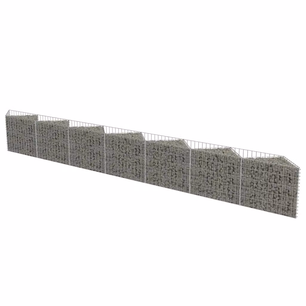 Berkfield Home Galvanised Steel Gabion Wall Raised Bed in Silver, W/D/H: 450 x 30 x 50 cm – 2