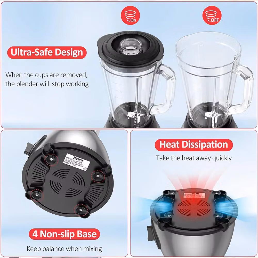 Hinsinc 800W Blender Smoothie Maker and Ice Crusher in Silver – 2