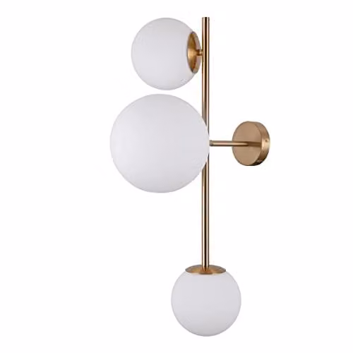 Netlighting Vailante Modern 3-Light Wall Lamp in Yellow with Glass Spheres (E27+E14)