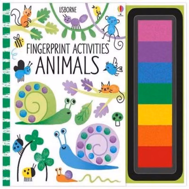 Fiona Watt Fingerprint Activities Animals Spiral Bound Childrens Book, Multicolour