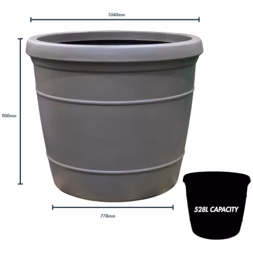Trifibre Extra Large Rotomoulded Planter in Grey, Diameter: 104 cm, Height: 90 cm – 3