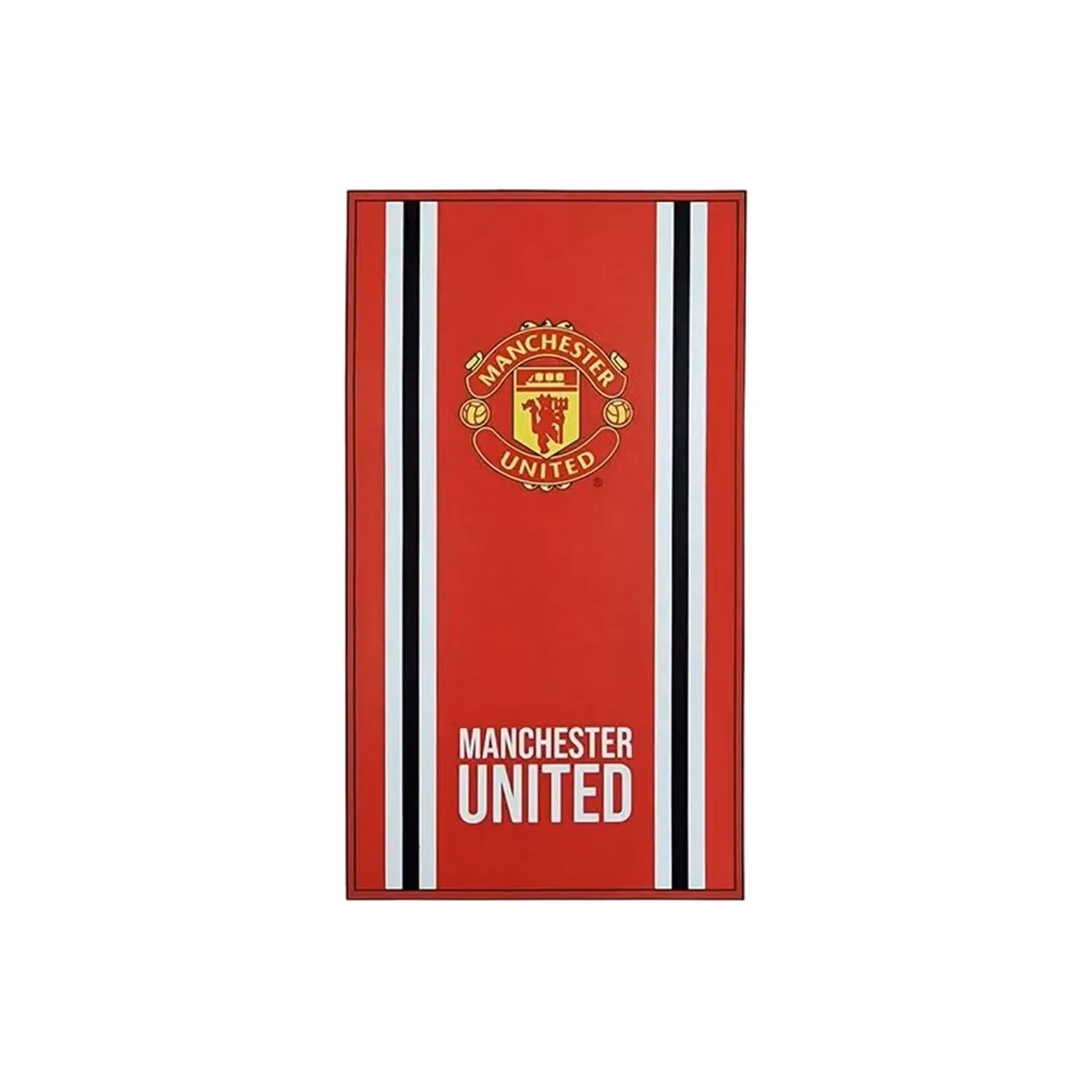 Manchester United FC Red Striped Fluffy Cotton Beach Towel, W: 140 cm, H: 70 cm – 2