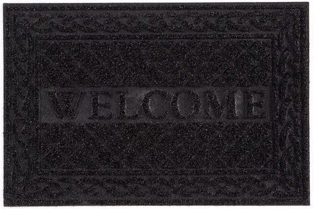 Esselle Romiley Welcome Rubber Crumb Scrapper Doormat in Black, W/D: 60 x 40 cm