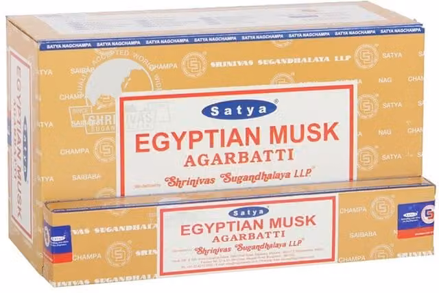 Satya Egyptian Musk Incense Sticks, 12 Pack, Orange