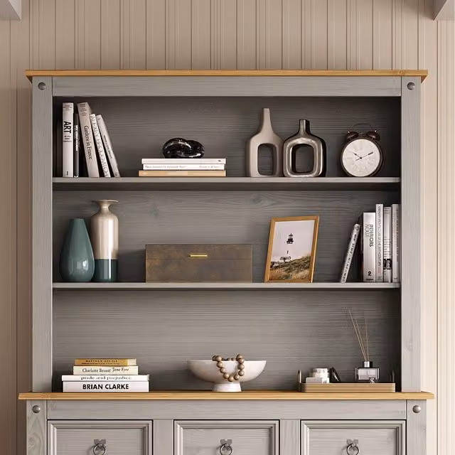 Mews Corona Grey Pine Sideboard Hutch Welsh Dresser Top