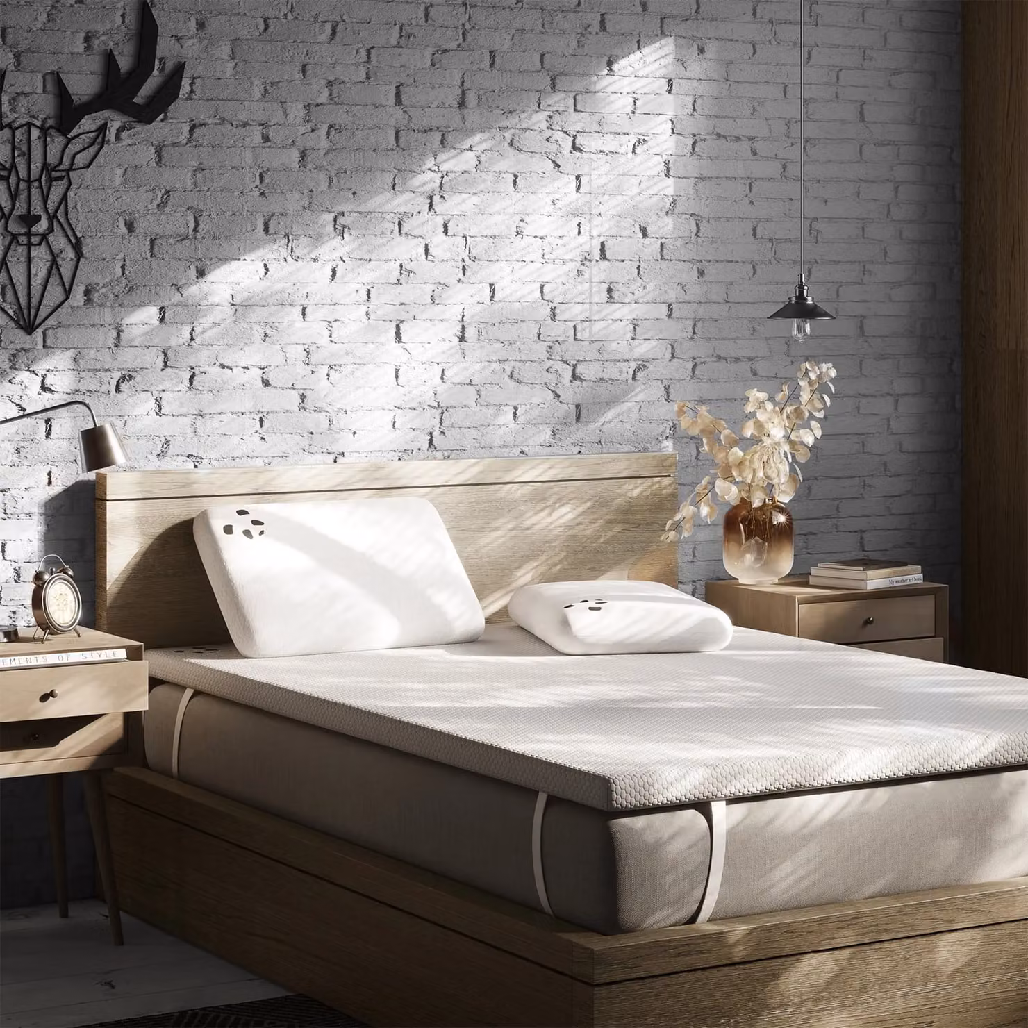 Panda London Memory Foam Bamboo Mattress Topper in White, EU Double – 2