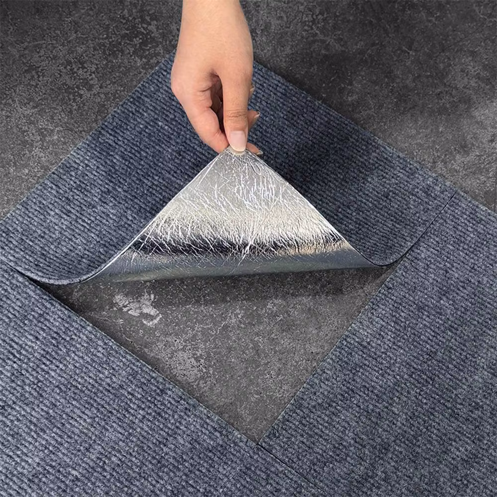 EONLION 20-Piece Self-Adhesive Carpet Tile Flooring Mats in Grey for Office, Commercial and Home Use – 3