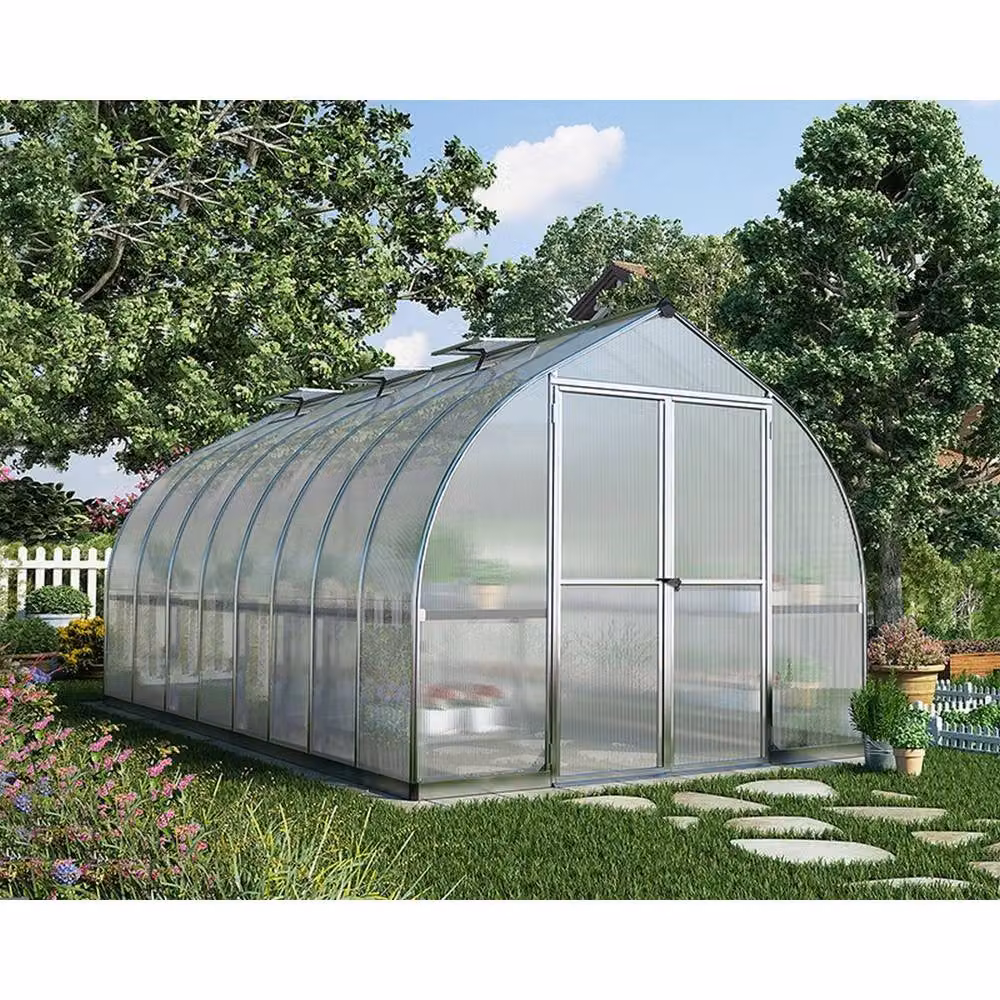 Palram Bella Polycarbonate Greenhouse Kit in Silver, W: 244 cm, H: 219 cm – 2