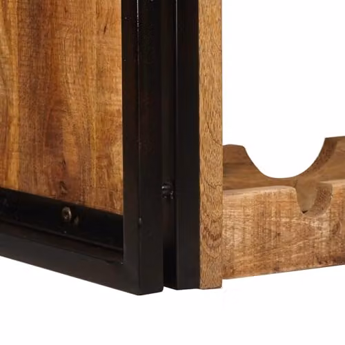 vidaXL Industrial Wine Rack in Brown, Made from Solid Mango Wood and Metal, W/D/H: 80 x 45 x 33 cm – 3