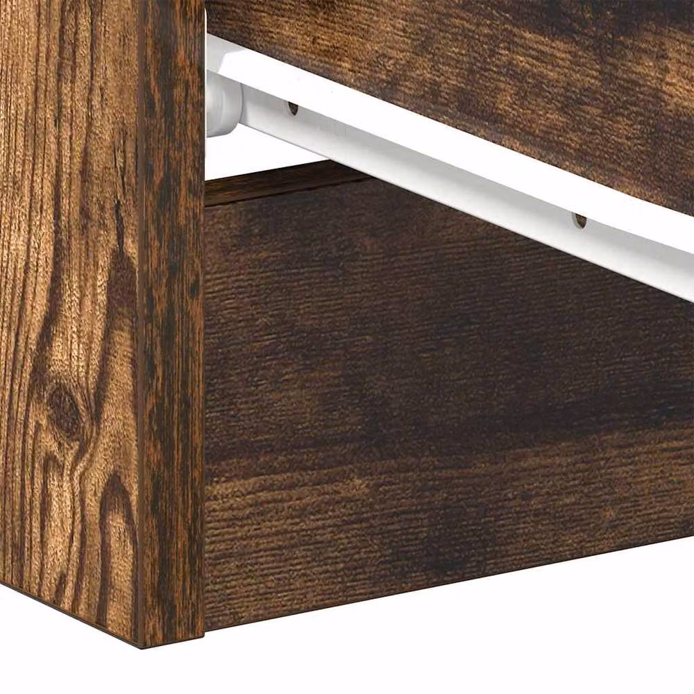 Berkfield Home Smoked Oak Bedside Cabinet in Brown, W/D/H: 38 x 35 x 56 cm – 6