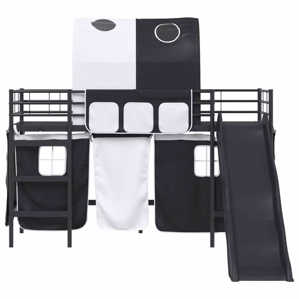 Berkfield Home Kids Loft Bed Frame, Black Metal, W: 100 cm, L: 190 cm – 4