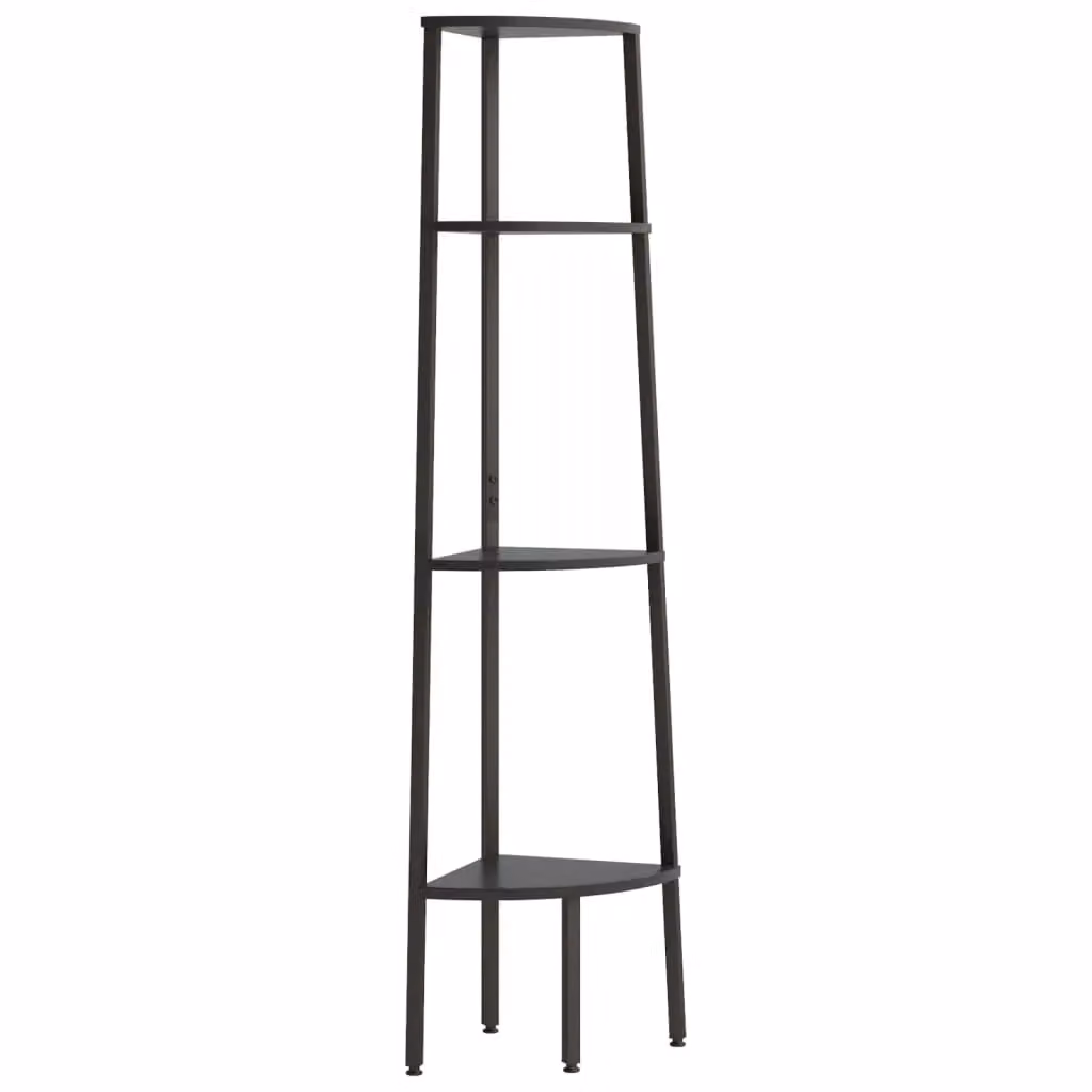 Berkfield Home 4-Tier Corner Shelf in Black, W/D/H: 45.5 x 31.5 x 150 cm – 2