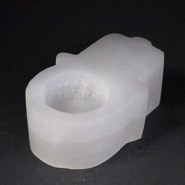 KDMK Elegant White Selenite Hamsa Tealight Candle Holder