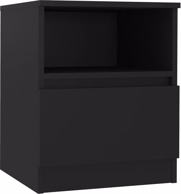 Berkfield Home Durable Bed Cabinets, 2 Piece Set in Black, W/D/H: 40 x 40 x 50 cm – 1