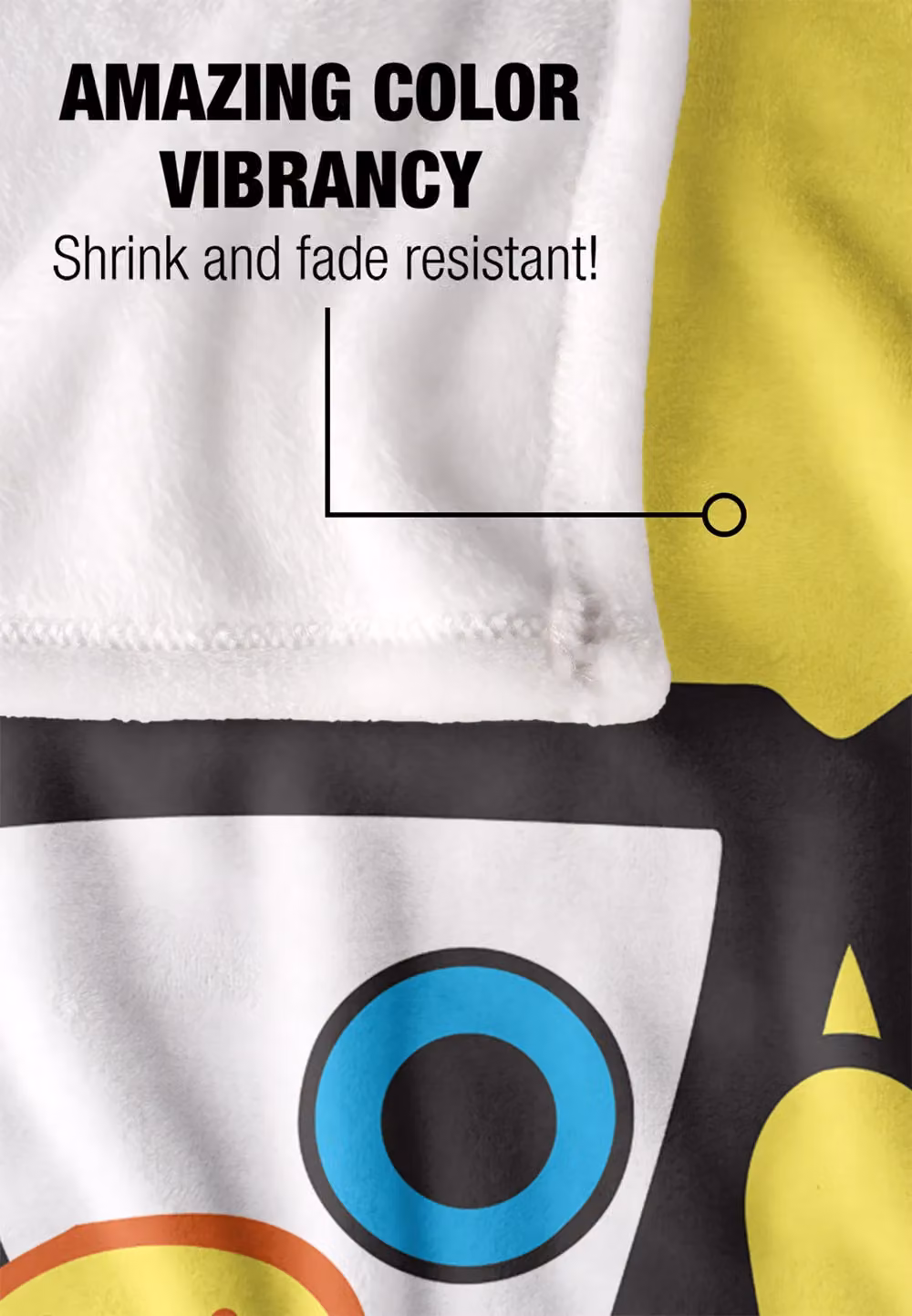 LOGOVISION Spongebob Winking Face Super Soft Fleece Throw Blanket, White, W: 152 cm, D: 127 cm – 3