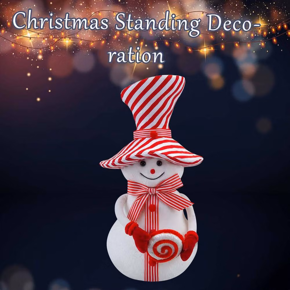 VFM e-Store White Christmas Snowman Tabletop Decoration, H 37 cm x W 19 cm x D 19 cm – 3