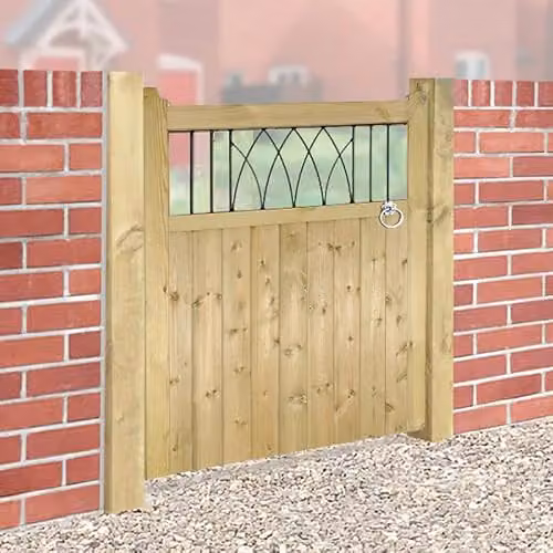 Burbage Iron Craft Windsor Low Single Garden Gate in Brown, W105 cm x H120 cm