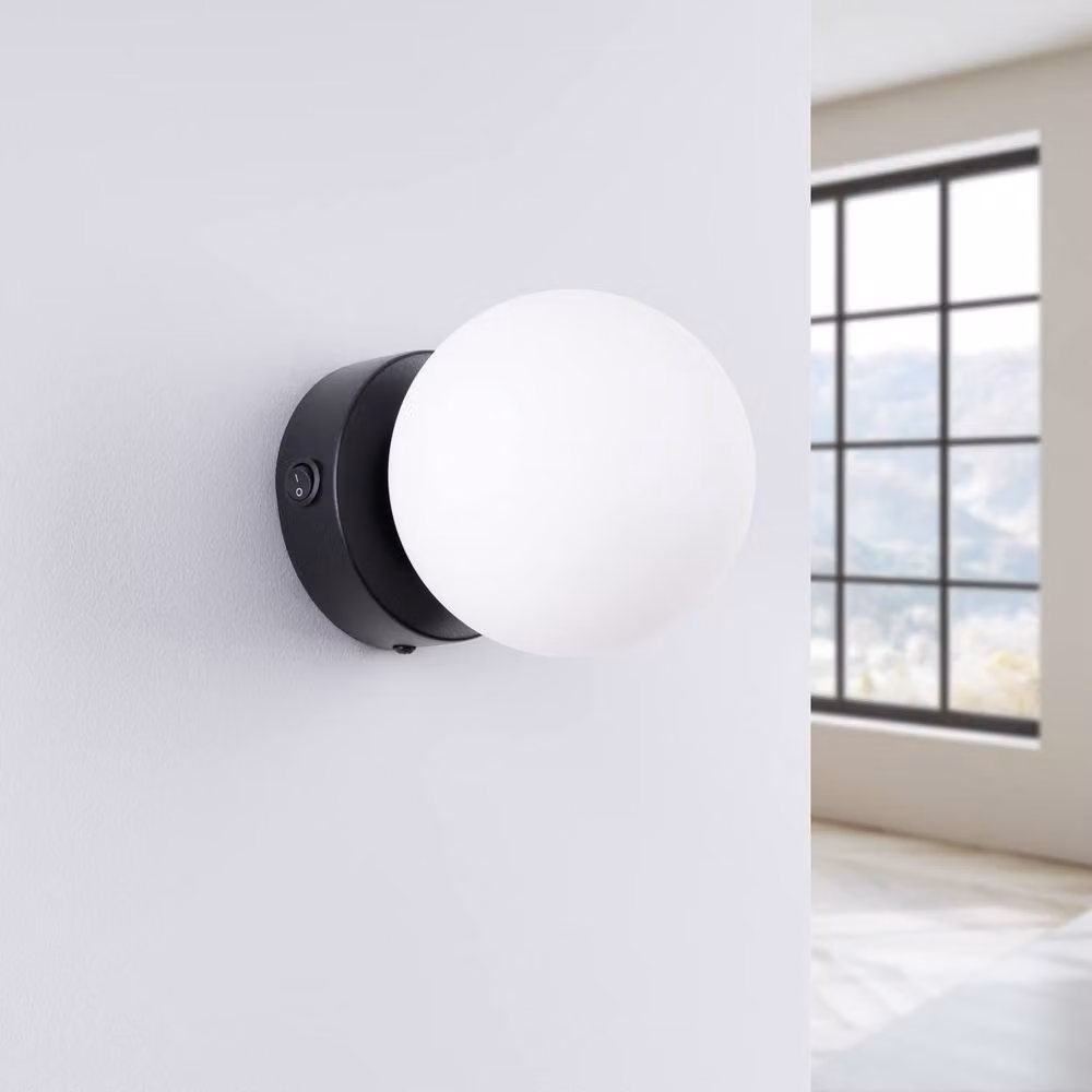Sollux Lighting Modern Sphere Wall Lamp in Black, W/D/H: 12 x 12 x 14 cm – 2