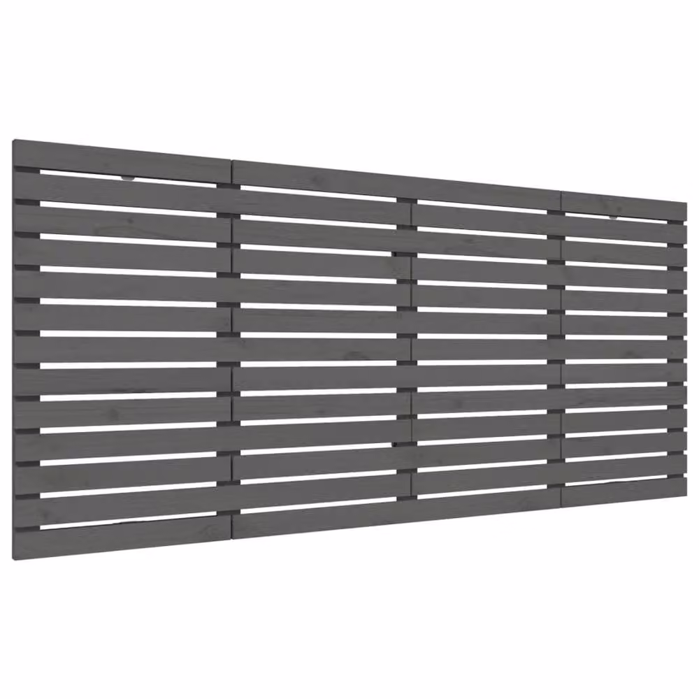 Berkfield Home Grey Solid Wood Pine Wall Headboard, W: 166 cm, D: 3 cm, H: 91.5 cm – 2