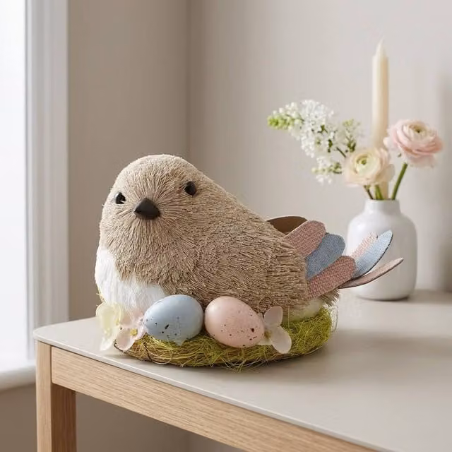Garden Greatness Multicolour Decorative Bird Nesting with Eggs Easter Tabletop Display
