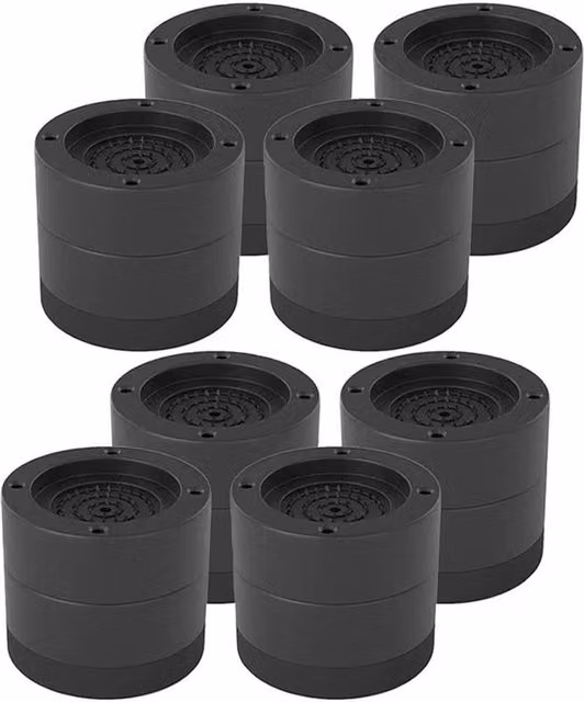 EONLION 8-Piece Set of Round Bed Risers in Black – 1