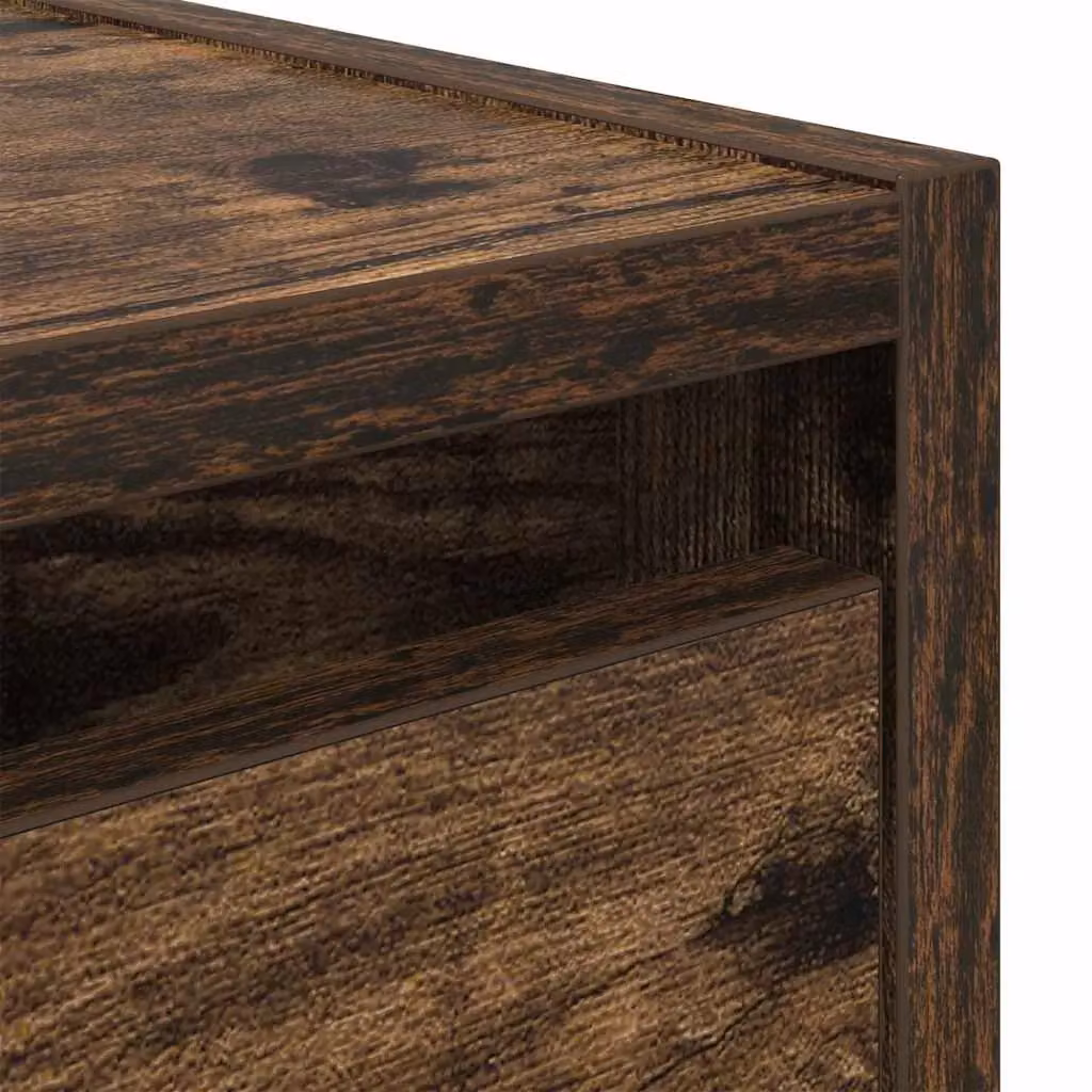 Berkfield Home Wall-mounted Bedside Cabinet in Smoked Oak Brown, W/D/H: 38 x 34 x 40 cm – 5