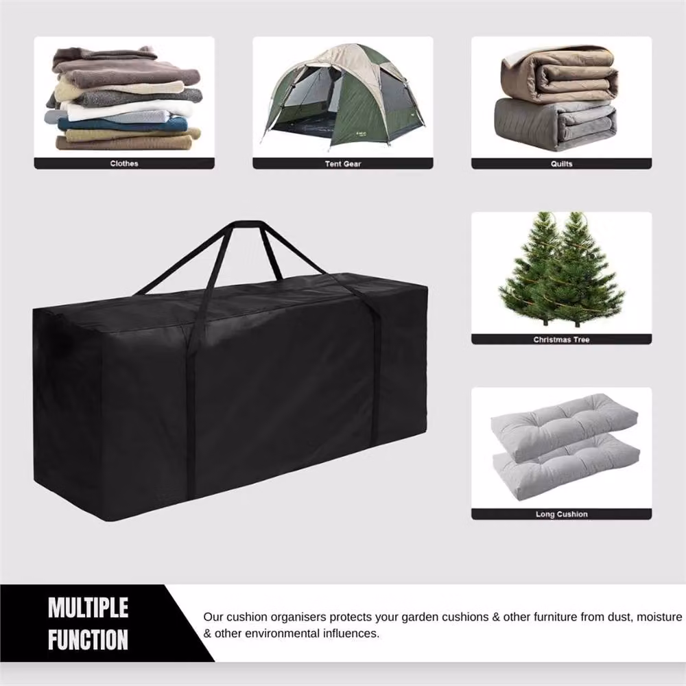 Nordara XL Waterproof Outdoor Cushion Storage Bag in Black – 3