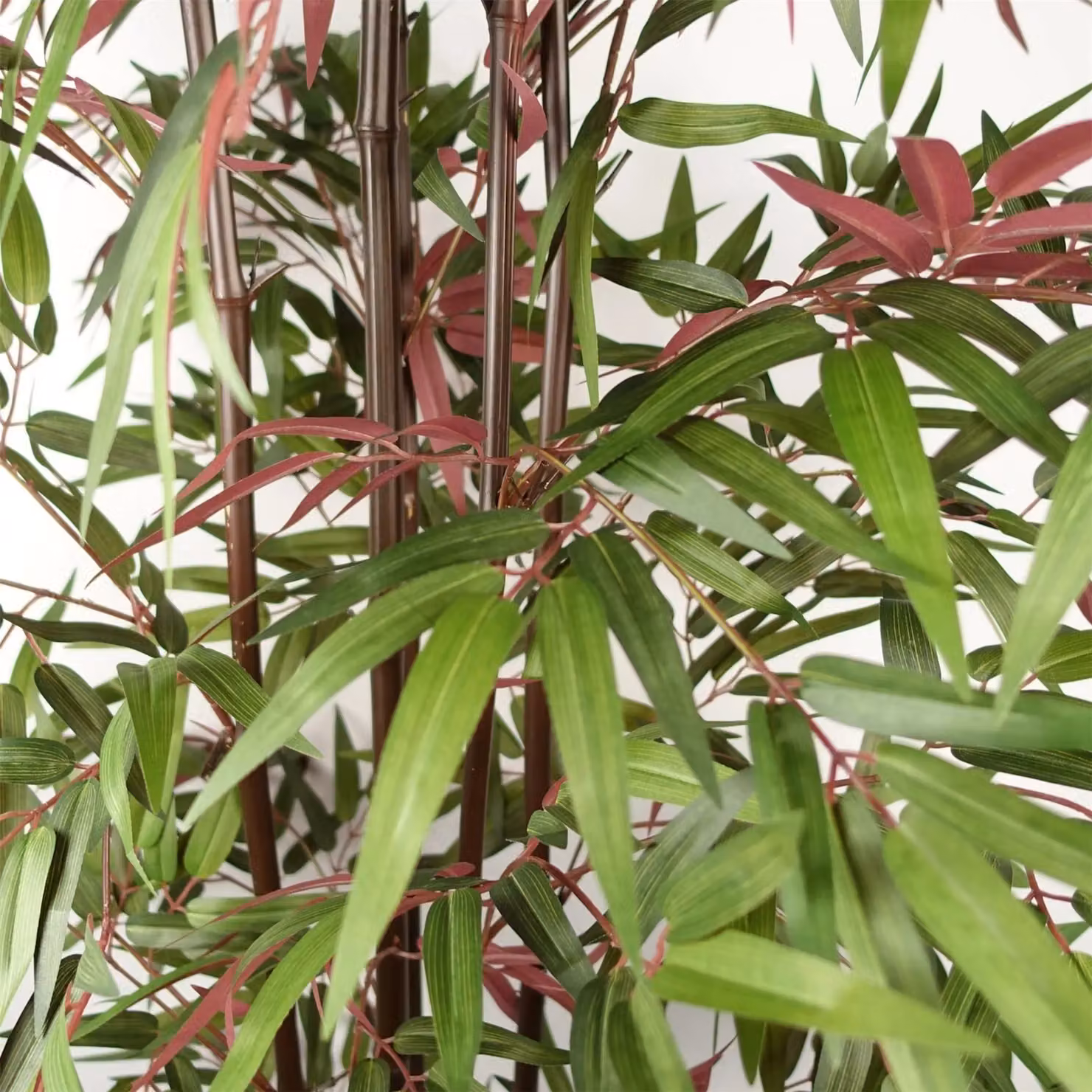Botanik 180cm Artificial Bamboo Plant with Red and Green Silk Leaves – 3