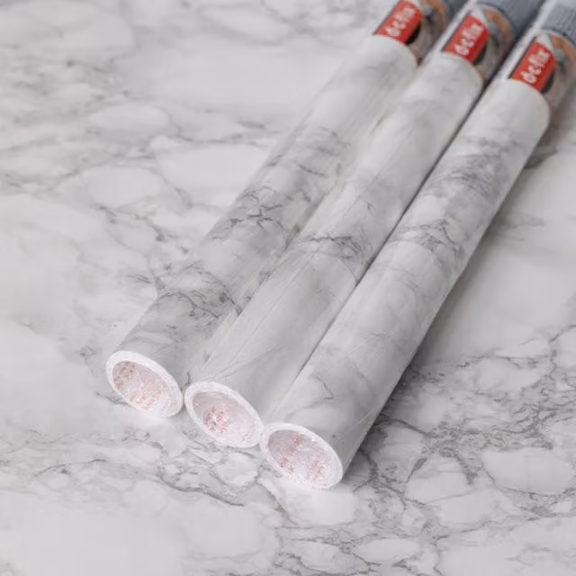 dc fix Marble Grey Self Adhesive Vinyl Wrap for Worktops and Furniture, Pack of 3, W: 67.5 cm, L: 2 m