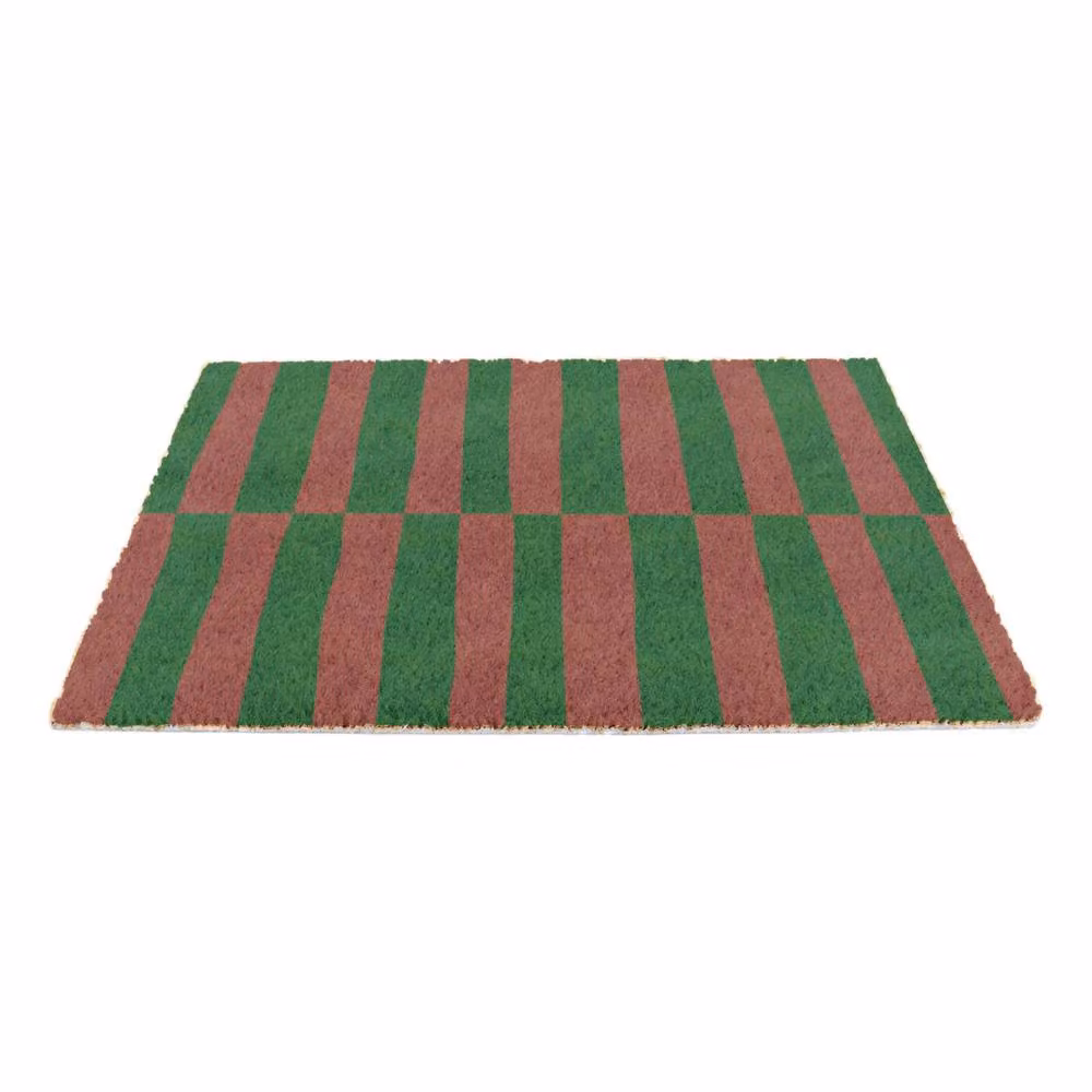 Artsy Mats Pink and Green Half Stripes Coir Doormat in Brown, W/D: 60 x 40 cm – 4