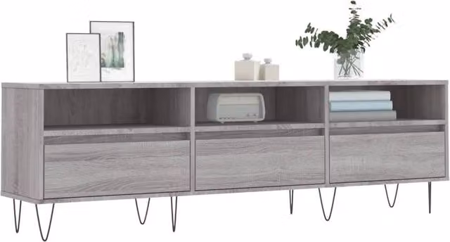 Berkfield Home Grey Sonoma TV Cabinet in Engineered Wood W/D/H: 150 x 30 x 44.5 cm – 1